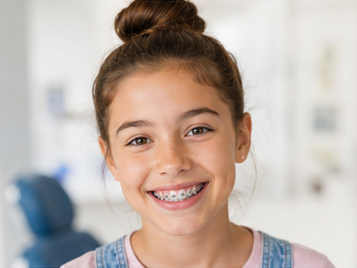 Smiling young woman wearing braces — Accessibility, Victoria Orthodontics Guide